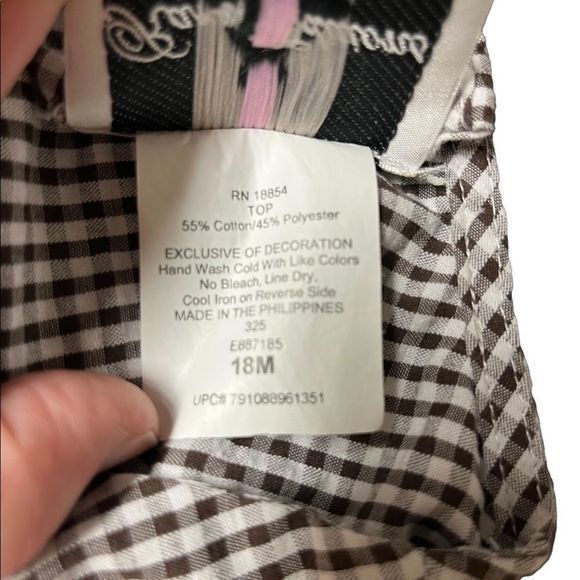 Rare Edition size 18 months dark brown gingham sleeveless dress - Picture 4 of 4